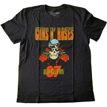 Guns N Roses -UK Tour 87 with Back print - Black t-shirt