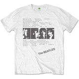 The Beatles - White Album Tracks with Backprint - White T-shirt