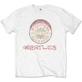 The Beatles - Flowers Logo & Drum - White T-shirt