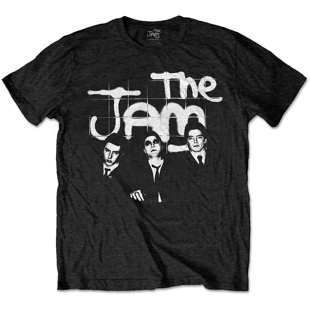 The Jam - B&W Group Shot - Black t-shirt