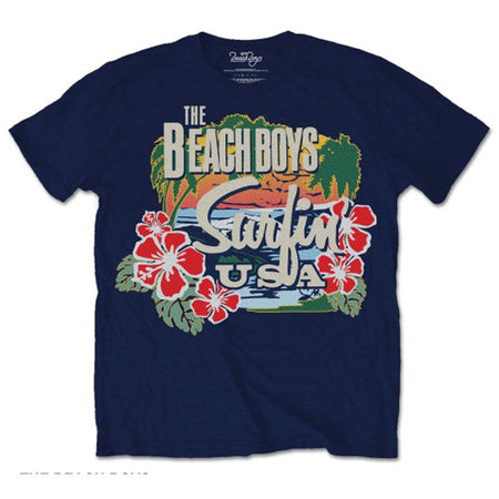 The Beach Boys - Surfin' USA Tropical - Navy Blue t-shirt