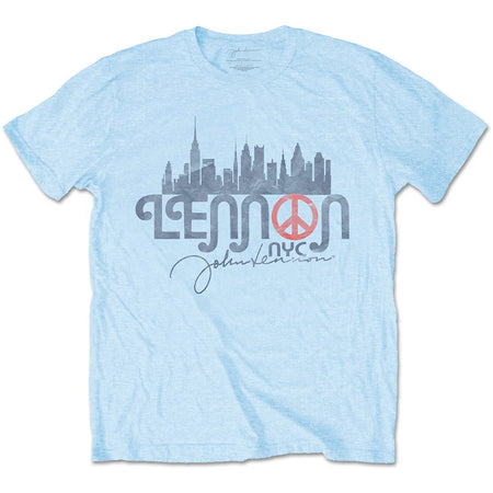 John Lennon - NYC Skyline - Light Blue  T-shirt