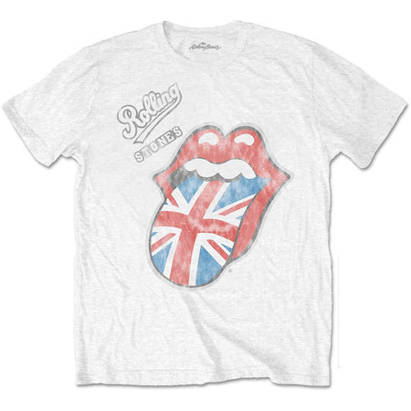 The Rolling Stones -Vintage British Tongue - White T-shirt