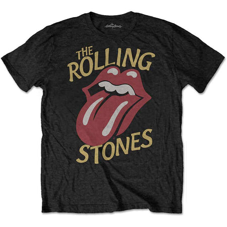The Rolling Stones -Vintage Typeface - Black T-shirt