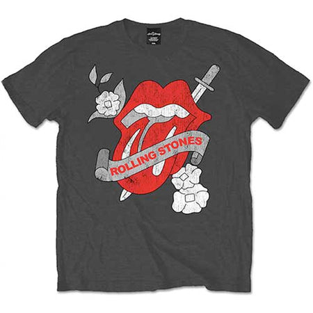 The Rolling Stones -Vintage Tattoo - Charcoal Grey T-shirt