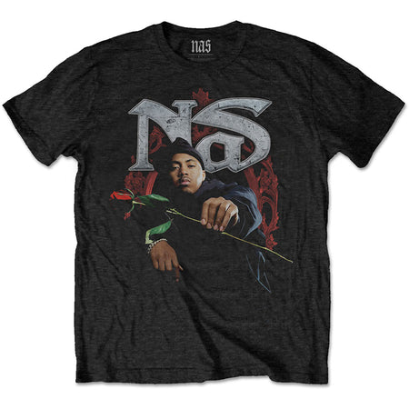 Nas - Red Rose - Black t-shirt