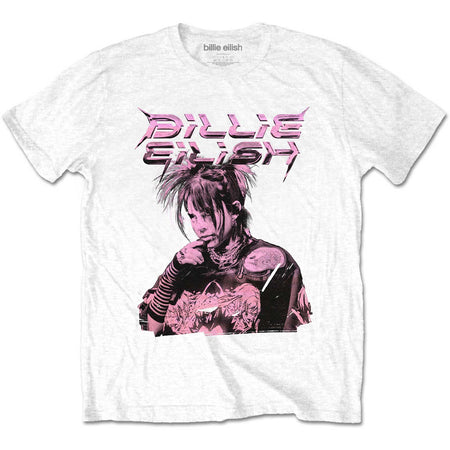 Billie Eilish - Purple Illustration - White t-shirt