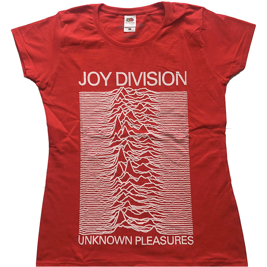 Joy Division - Unknown Pleasures- Ladies Red t-shirt