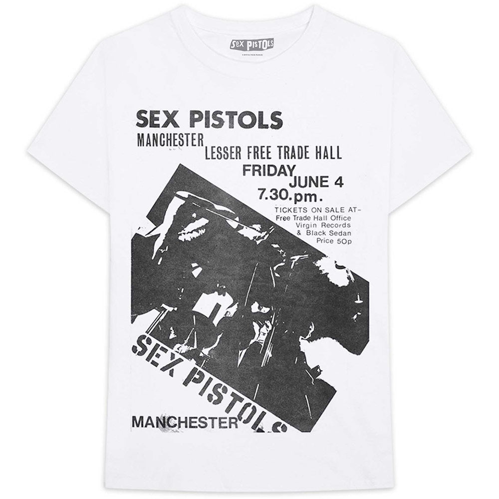Sex Pistols - Manchester Flyer - White T-shirt