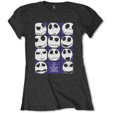 The Nightmare Before Christmas - Blockheads - Girl's Juniior Black t-shirt