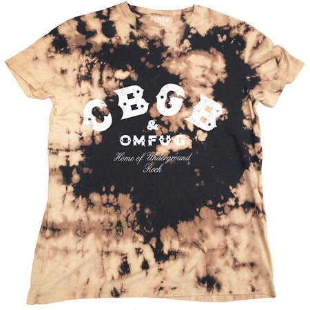 CBGB - Classic Logo Dip-Dye - Tan & Black T-shirt