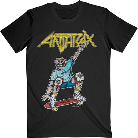 Anthrax - Spreading Skater Notman Vintage with Backprint - Black T-shirt