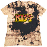 Kiss - Classic Logo Dip-Dye - Tan & Black T-shirt
