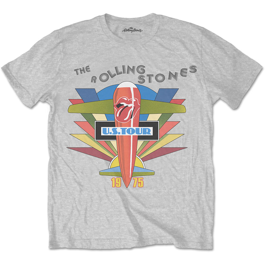 The Rolling Stones - Retro US Tour 75 - Gray  T-shirt