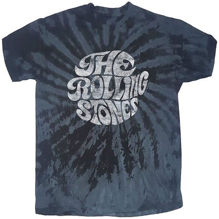 The Rolling Stones - 70's Logo - Dip Dye Black t-shirt