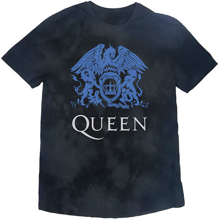 Queen-Freddie Mercury-Blue Crest- Dip Dye - Black t-shirt