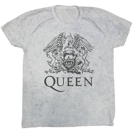 Queen-Freddie Mercury- Crest- Dip Dye - White t-shirt