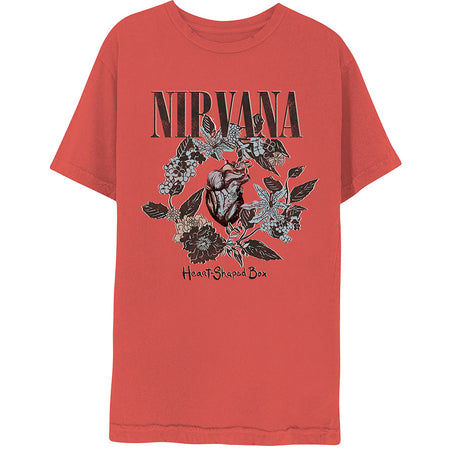 Nirvana - Kurt Cobain - Heart Shaped Box - Red  t-shirt