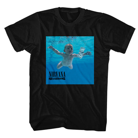 Nirvana - Kurt Cobain - Nevermind Album - Black  t-shirt