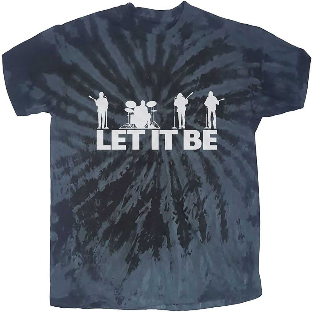 The Beatles -  Let It Be Silhouette-Dip Dye - Black t-shirt