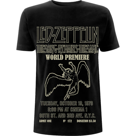 Led Zeppelin - The Song Remains The Same-World Premiere - Black  T-shirt