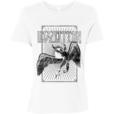 Led Zeppelin - Icarus Burst - Girl's Junior White  T-shirt