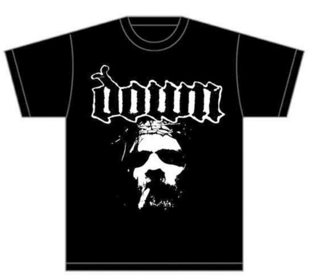 Down - Face - Black  T-shirt