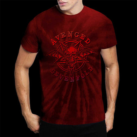Avenged Sevenfold - Pent Up- Dip Dye - Red t-shirt