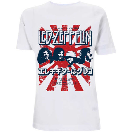 Led Zeppelin - Japanese Burst - White  T-shirt