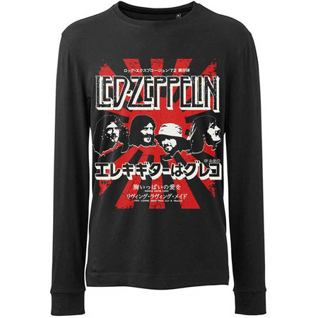 Led Zeppelin - Japanese Burst - Long Sleeved Black  T-shirt