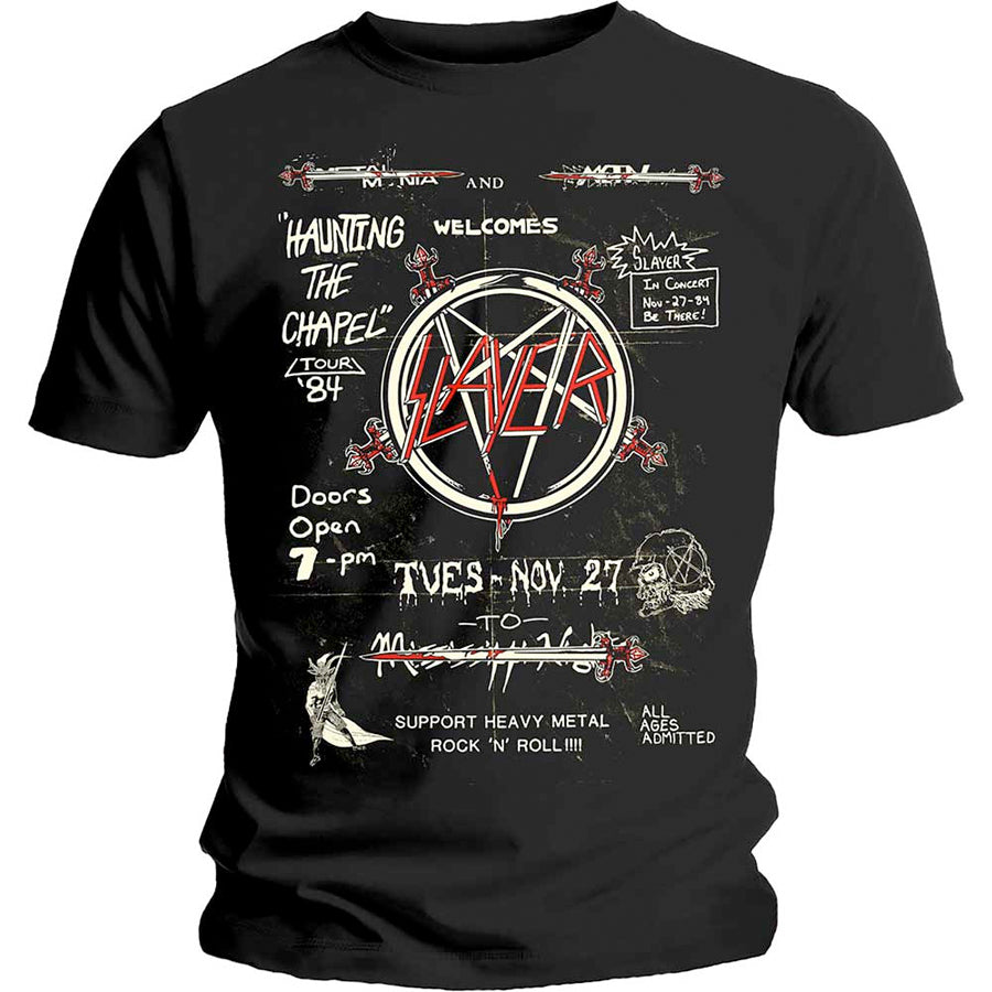 Slayer - Haunting 84 Flier - Black t-shirt