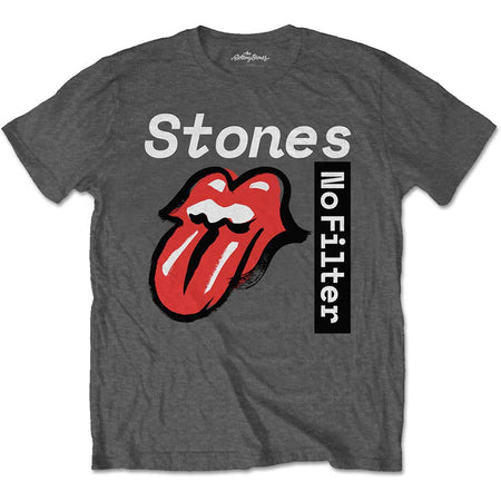 The Rolling Stones - No Filter Text - Charcoal Grey  t-shirt