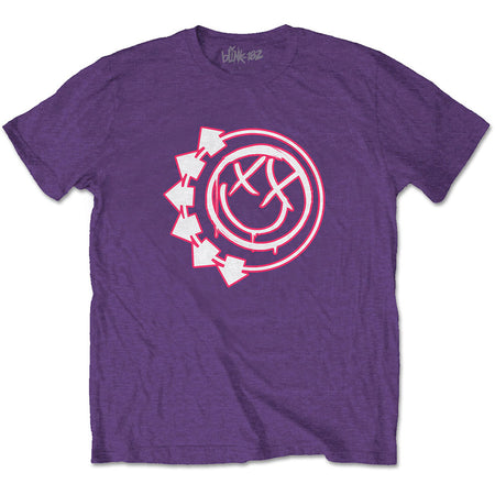 Blink 182 - Six Arrow Smiley - Purple t-shirt