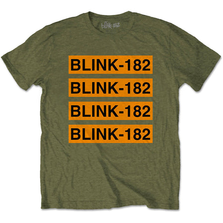 Blink 182 - Logo Repeat - Green T-shirt