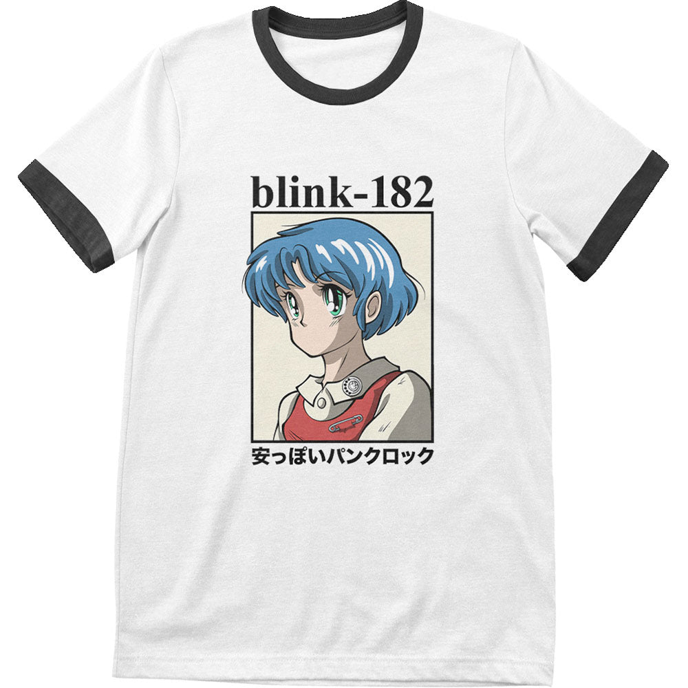 Blink 182 - Anime - White Ringer T-shirt