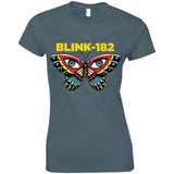 Blink 182 - Butterfly - Heather Navy Blue Ladies  T-shirt