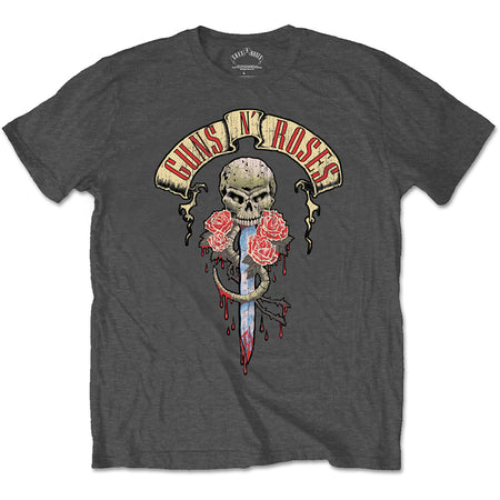 Guns N Roses - Dripping Dagger - Charcoal Grey t-shirt
