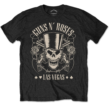 Guns N Roses -Top Hat, Skull & Guns Las Vegas - Black t-shirt