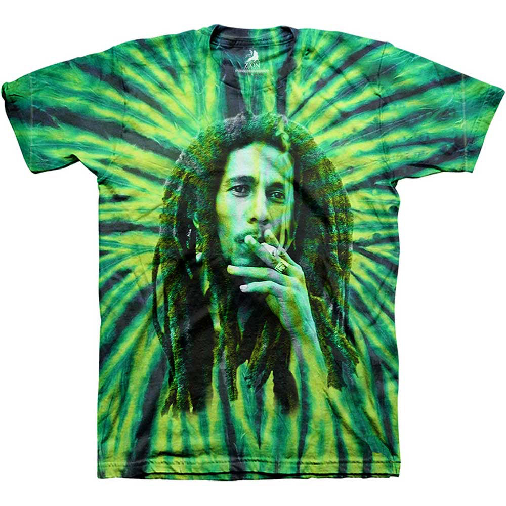 Bob Marley - Smoke - Green Tie Dye t-shirt