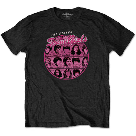 The Rolling Stones - Some Girls Circle Version 1 - Black  T-shirt