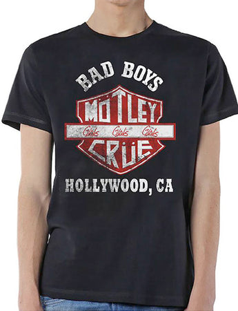 Motley Crue - Bad Boys Shield - Black t-shirt