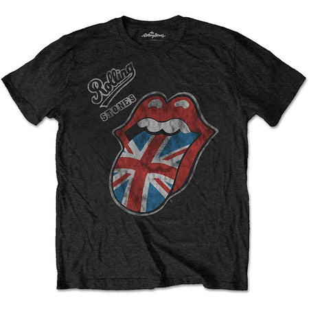 The Rolling Stones - Vintage British Tongue - Black  T-shirt
