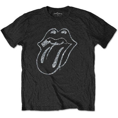 The Rolling Stones - Diamante Tongue - Black  T-shirt