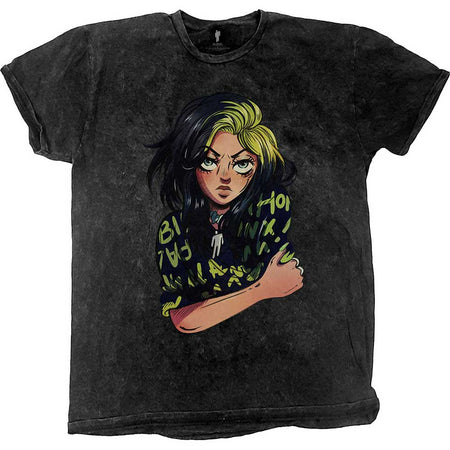 Billie Eilish - Anime Billie - Black Dip Dye T-shirt t-shirt