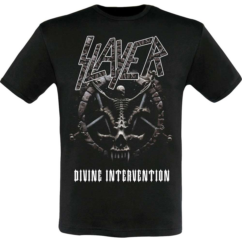 Slayer - Divine Intervention 2014 Tour with Back Print - Black t-shirt