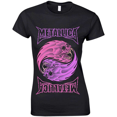 Metallica - Yin Yang Purple - Ladies Black t-shirt