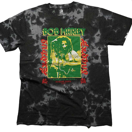 Bob Marley - Exodus Tie Dye - Black  Dye. Wash t-shirt