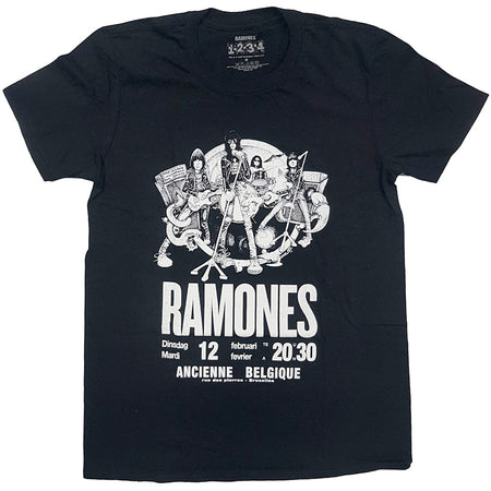 The Ramones - Belgique - Black  T-shirt