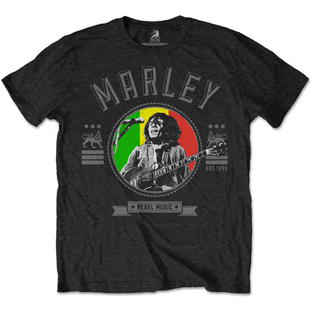 Bob Marley - Rebel Music Seal - Black t-shirt