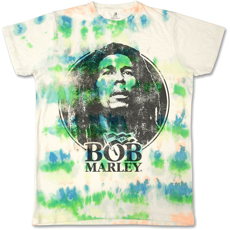 Bob Marley - Black & White Logo - Dip Dye White T-shirt